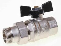 Кран шаровый 1" с американкой (бабочка) Bugatti (полнопроходной, усиленный) (322Т)