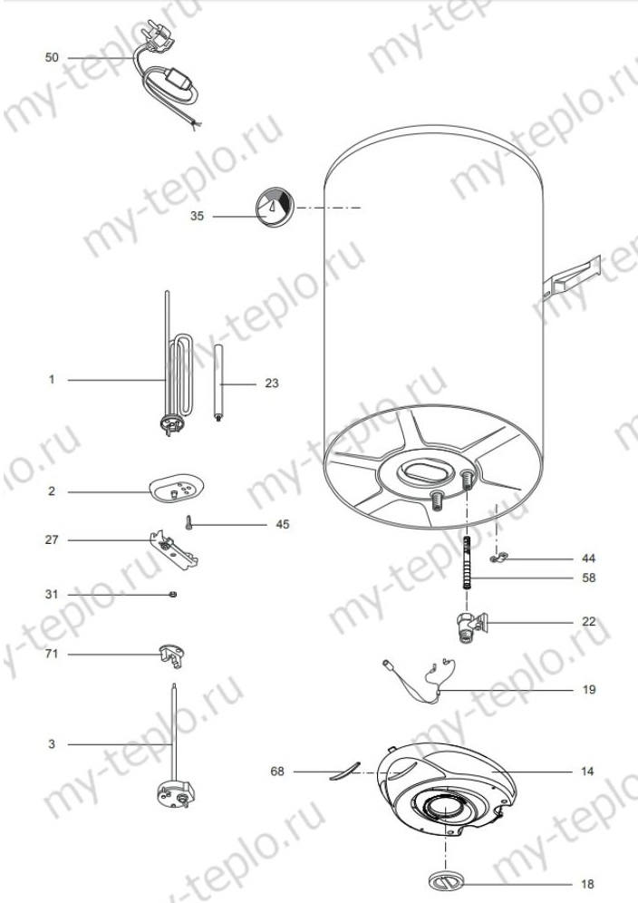 Запчасти Ariston ABS PLT R 50 V купить в Троицке
