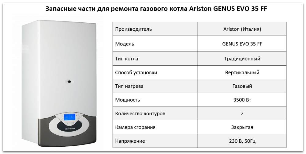 Купить запчасти Ariston GENUS EVO 35 FF в Троицке