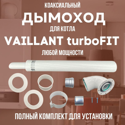 Дымоход для котла VAILLANT turboFIT любой мощности, комплект антилед (Китай) (DYMturboFIT)